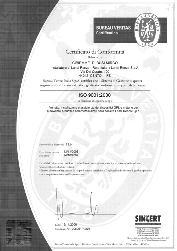 Certificazione ISO 9001:2000